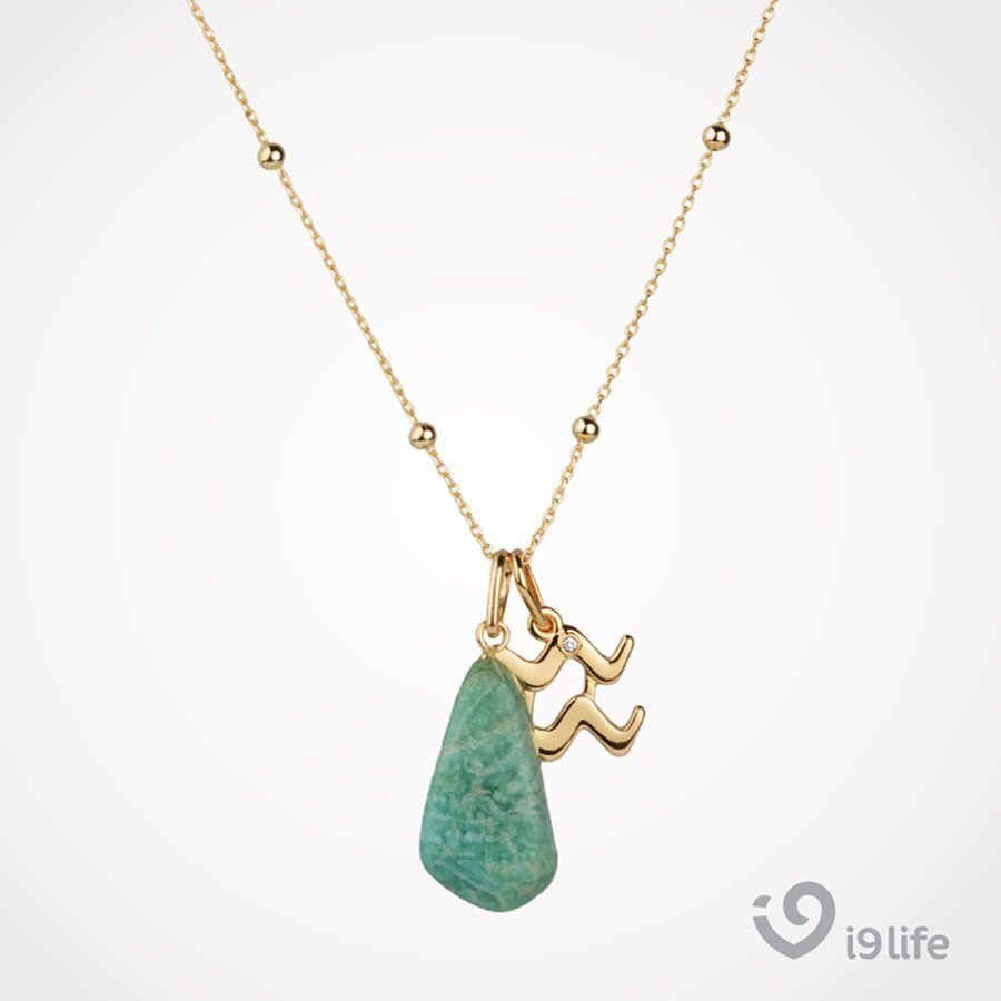 Colar De Pedra E Pingente Signo Aquário I9life
