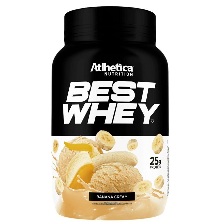 Protein Best Whey Sabor Banana Cream Pote Atlhetica 900g