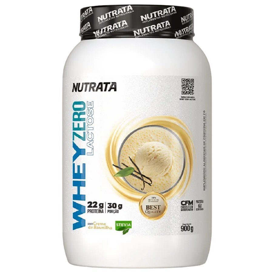 Whey Zero Lactose Sabor Baunilha Nutrata 900g