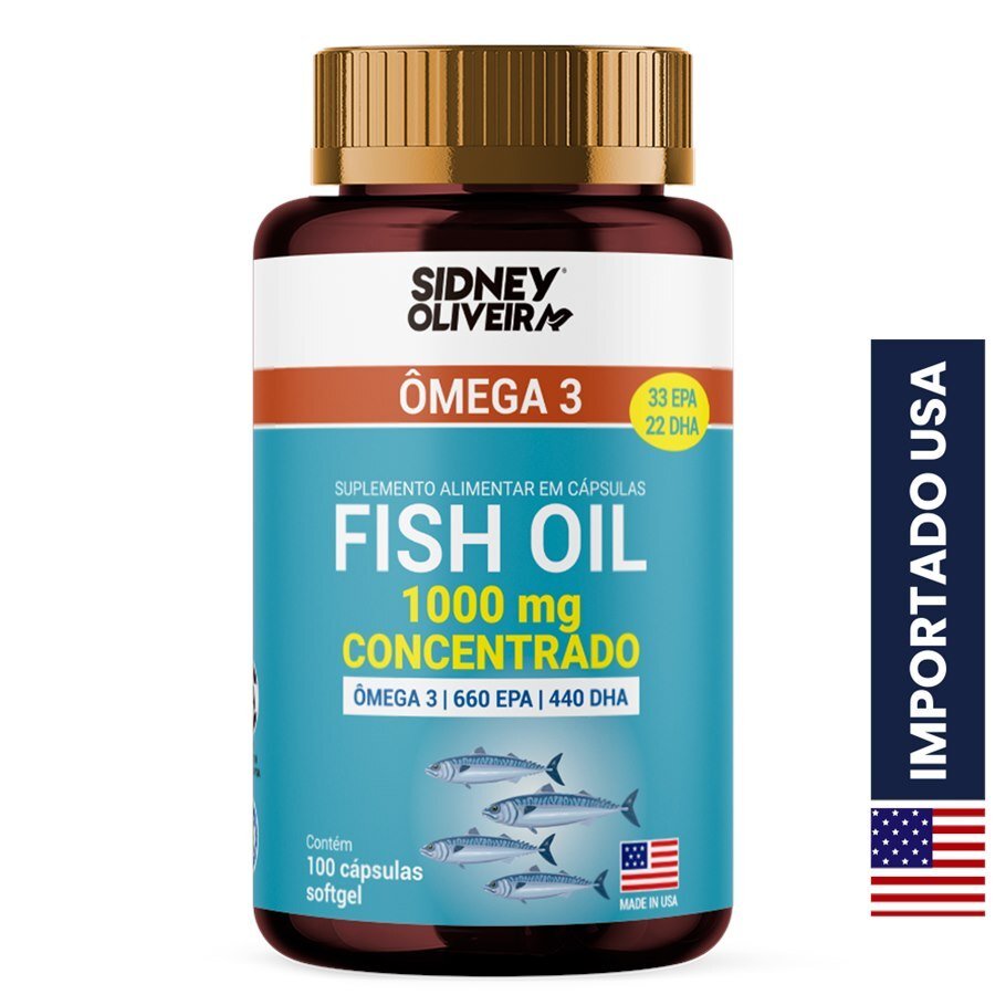 Ômega 3 1000 Mg Concentrado Made In Usa 100 Cápsulas Sidney Oliveira