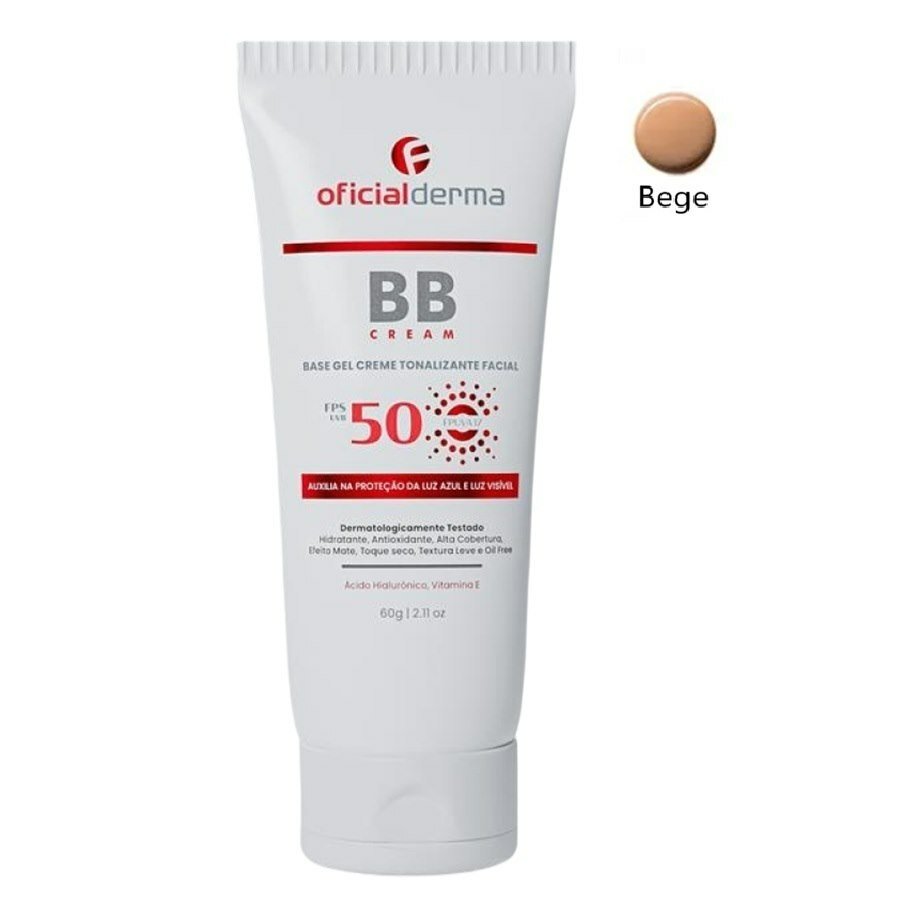 Base Gel Creme Tonalizante Facial Bb Cream Cor Bege Fps 50 60g