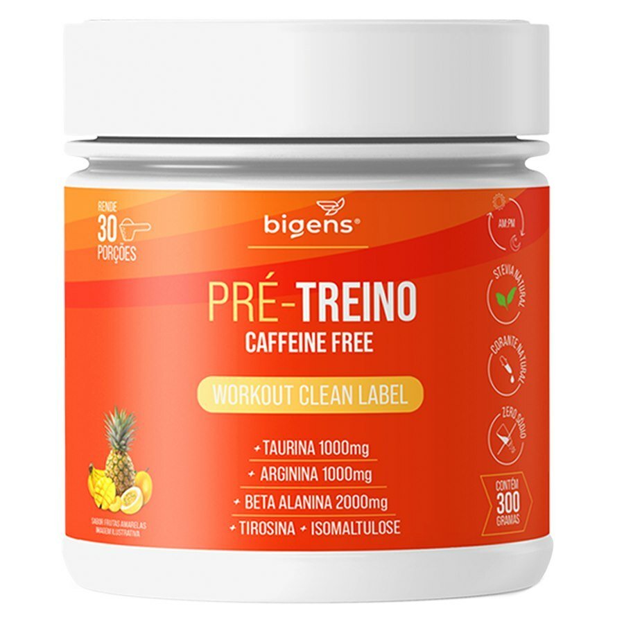 Pré - Treino Caffeine Free Sabor Frutas Amarelas 300g