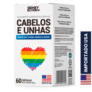 Cabelos E Unhas Made In Usa 60 Cápsulas Brinde Grátis